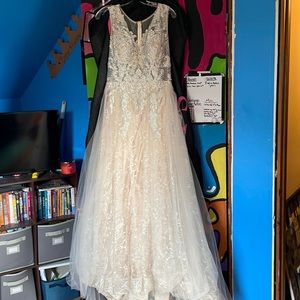 Champagne Vienna Prom Dress, train bustles in back, worn once